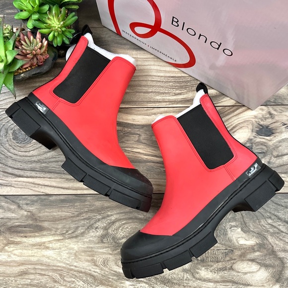 Blondo Shoes - NIB Blondo Helga Waterproof Winter Chelsea Boots Red 8.5M